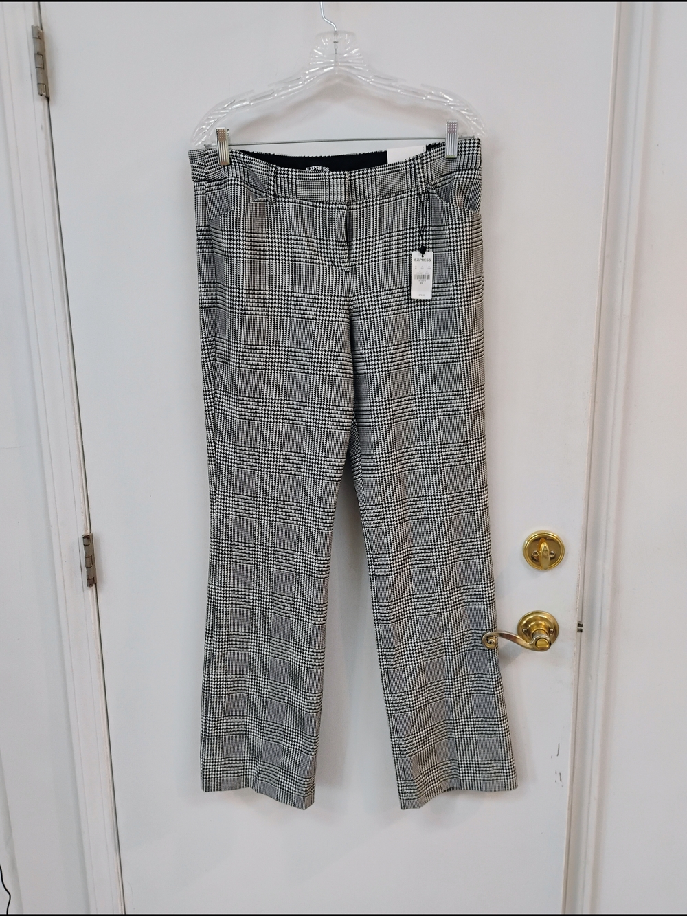 NWT Express Black White Plaid Trouser Pants Size 8R